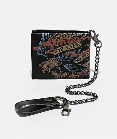 Insomnia Visuals Eagle Black Chain Wallet