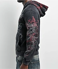 Insomnia Visuals Emblem Black Wash Zip Hoodie