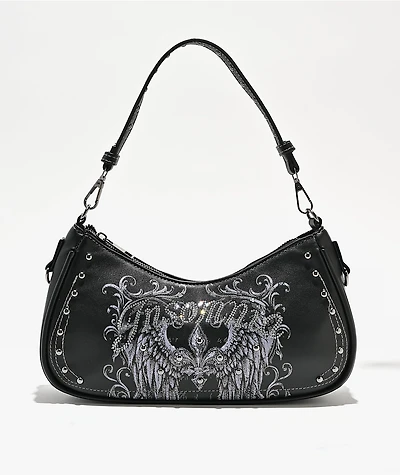 Insomnia Visuals Fleur Rhinestone Black Handbag
