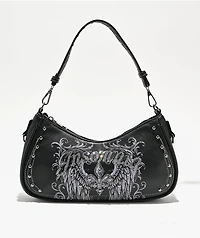 Insomnia Visuals Fleur Rhinestone Black Handbag