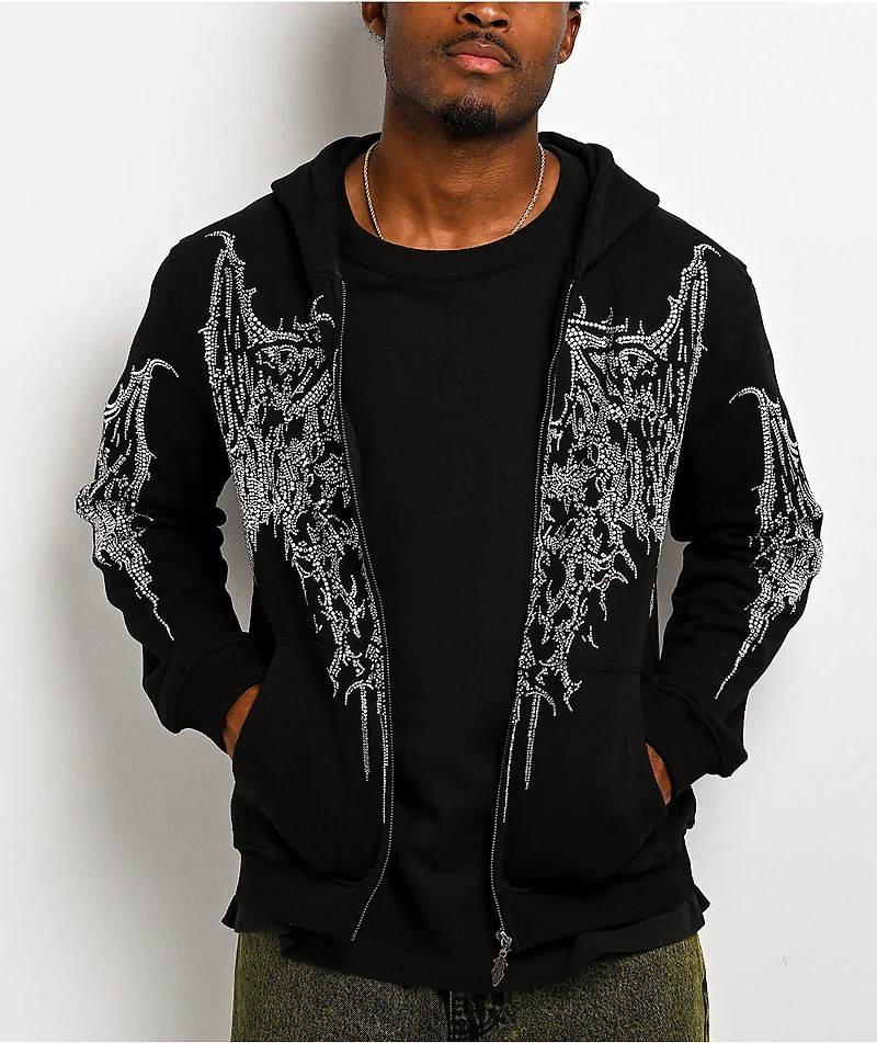 Insomnia Visuals Gargoyle Black Zip Hoodie