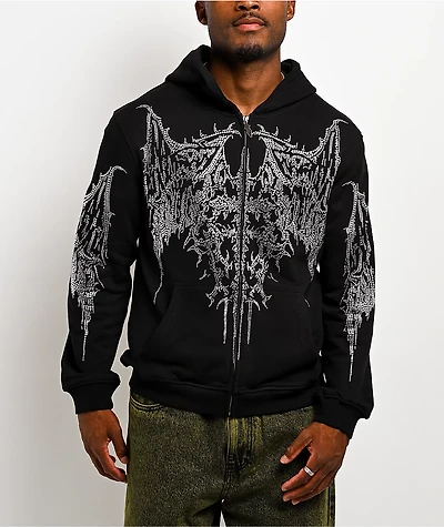 Insomnia Visuals Gargoyle Black Zip Hoodie