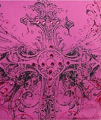 Insomnia Visuals Lovers Rhinestone Pink V-Neck T-Shirt