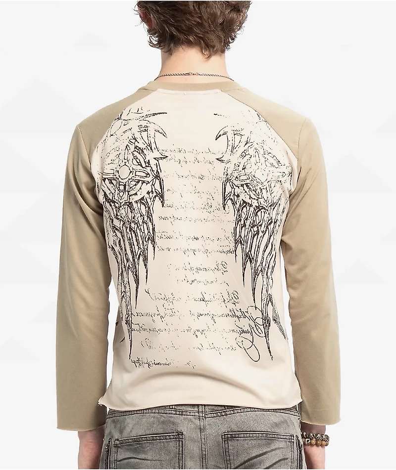 Insomnia Visuals Reaper Beige Raglan Long Sleeve T-Shirt