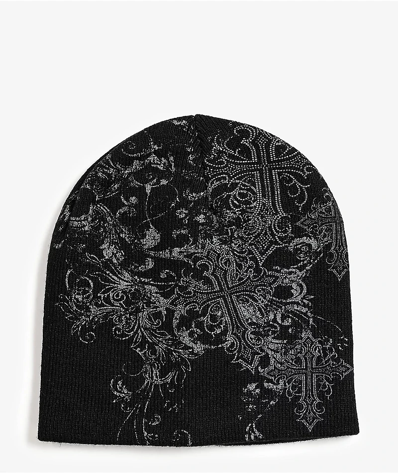 Insomnia Visuals Rosary Black Skully Beanie