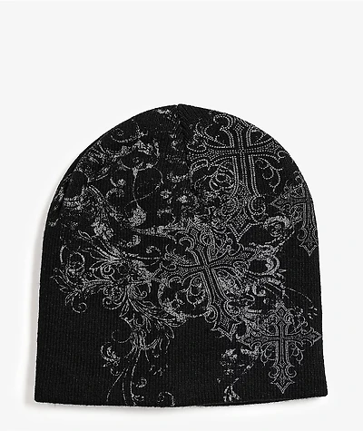 Insomnia Visuals Rosary Black Skully Beanie