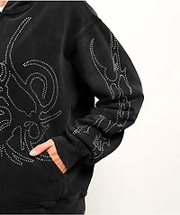 Insomnia Visuals Sigil Rhinestone Black Zip Hoodie