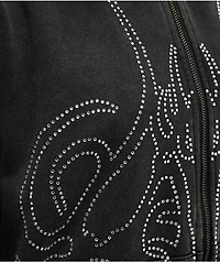 Insomnia Visuals Sigil Rhinestone Black Zip Hoodie