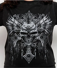 Insomnia Visuals Skulls Black Wash T-Shirt