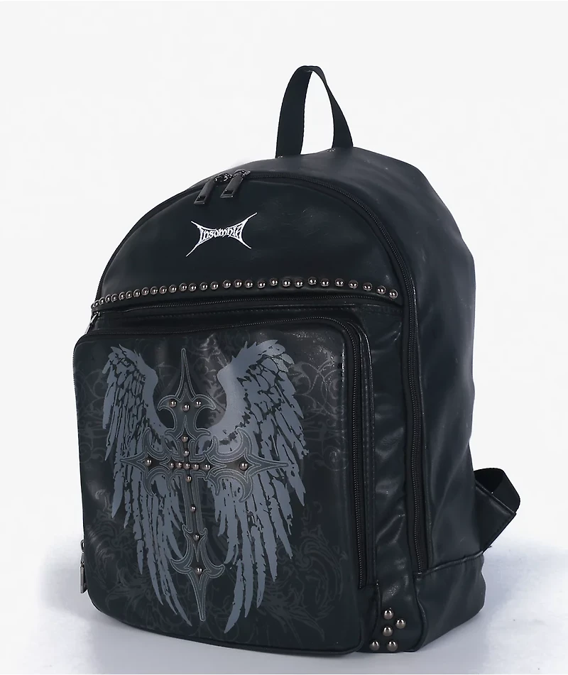 Insomnia Visuals Studded Cross Black Backpack