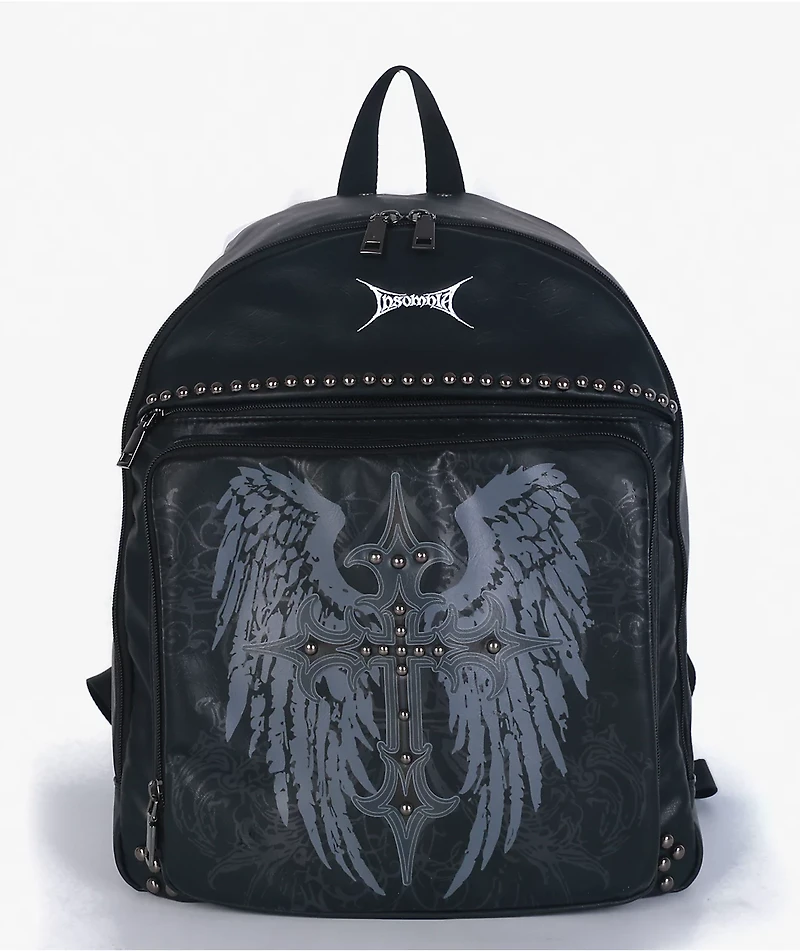 Insomnia Visuals Studded Cross Black Backpack
