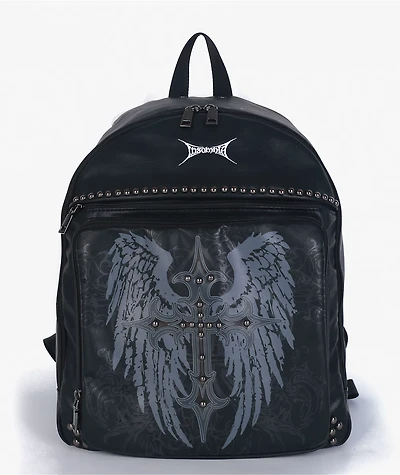 Insomnia Visuals Studded Cross Black Backpack