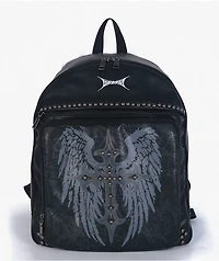 Insomnia Visuals Studded Cross Black Backpack