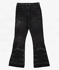 Insomnia Visuals Thorns Black Wash Mid Rise Flare Jeans