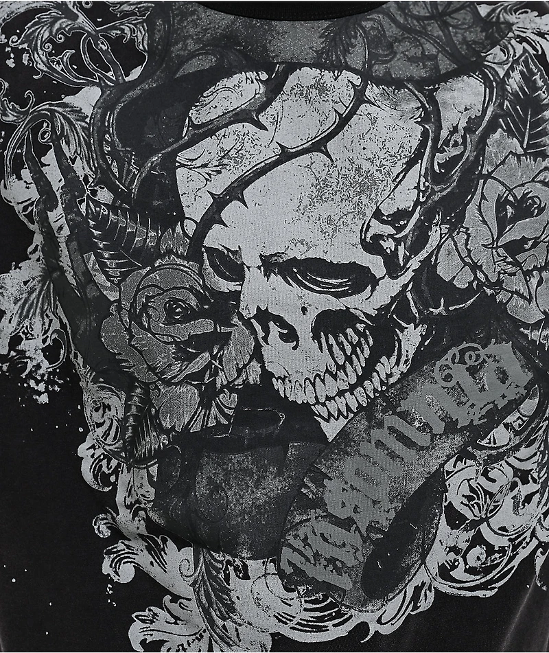 Insomnia Visuals Thorns Black Wash Ringer T-Shirt