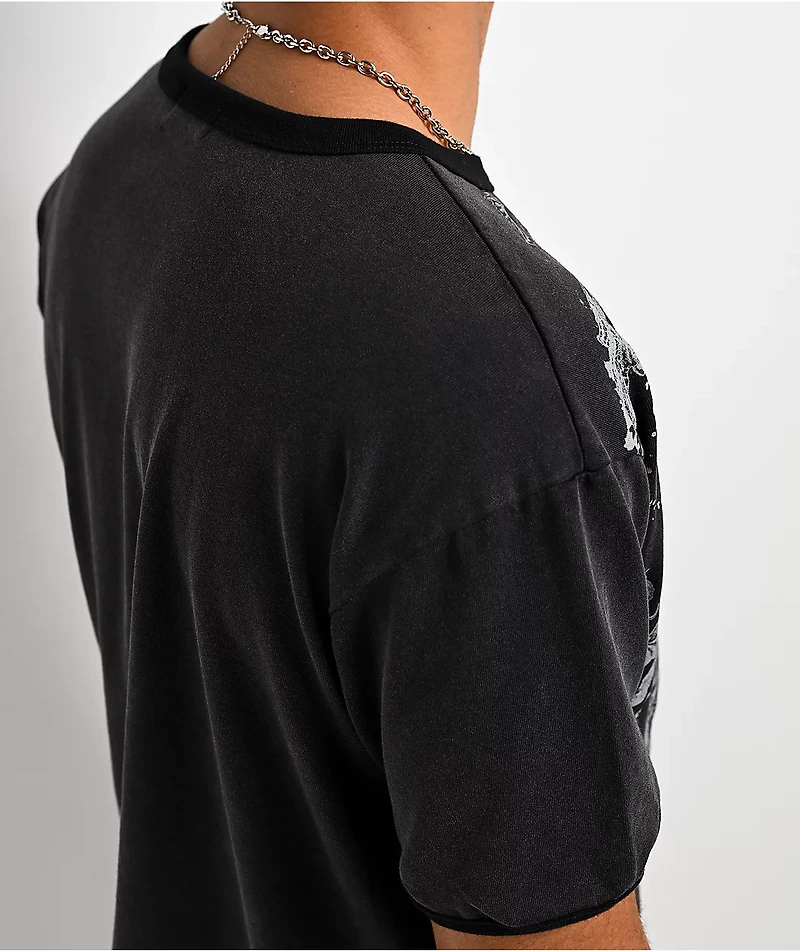 Insomnia Visuals Thorns Black Wash Ringer T-Shirt