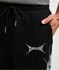 Insomnia Visuals Thorns Rhinestone Black Sweatpants