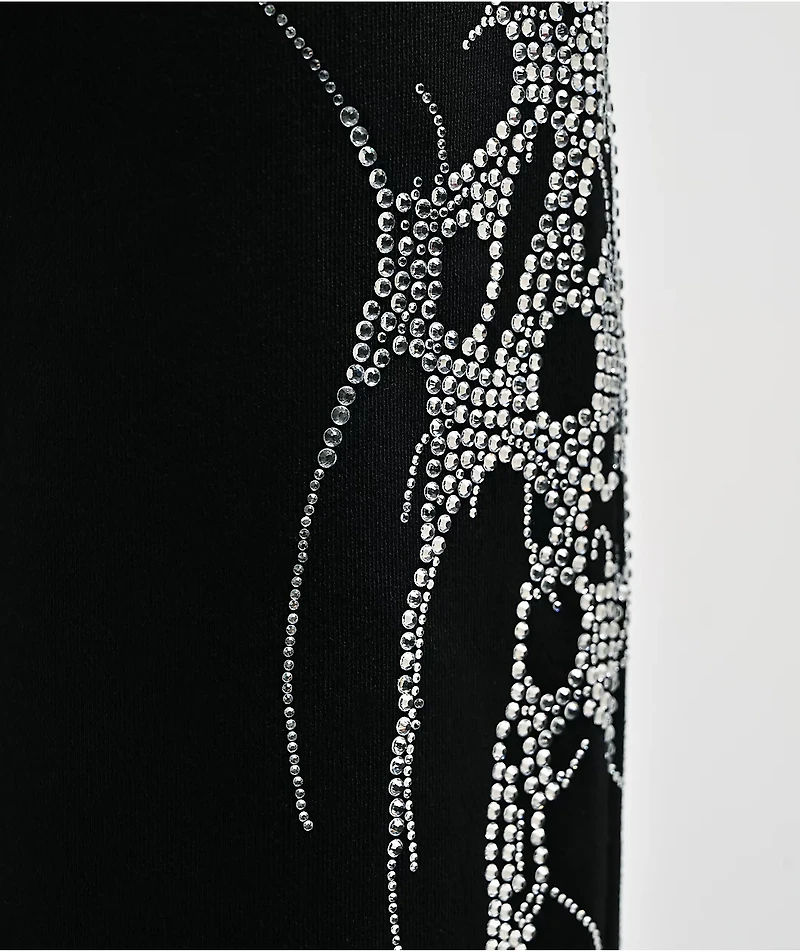 Insomnia Visuals Thorns Rhinestone Black Sweatpants