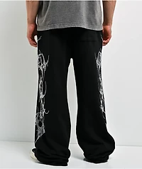 Insomnia Visuals Thorns Rhinestone Black Sweatpants