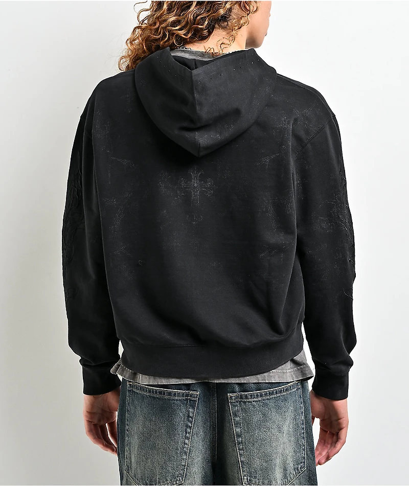 Insomnia Visuals Tonal Black Zip Hoodie