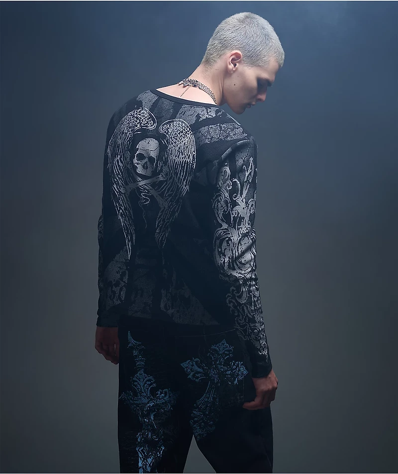 Insomnia Visuals Union Black Thermal Long Sleeve T-Shirt