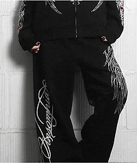 Insomnia Visuals Winged Cross Black Sweatpants