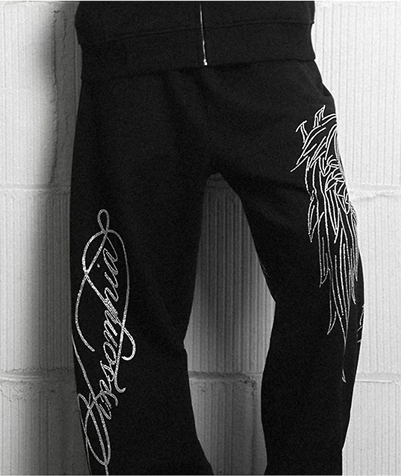 Insomnia Visuals Winged Cross Black Sweatpants