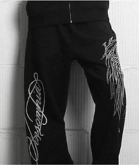 Insomnia Visuals Winged Cross Black Sweatpants