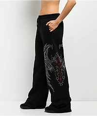 Insomnia Visuals Winged Cross Black Sweatpants