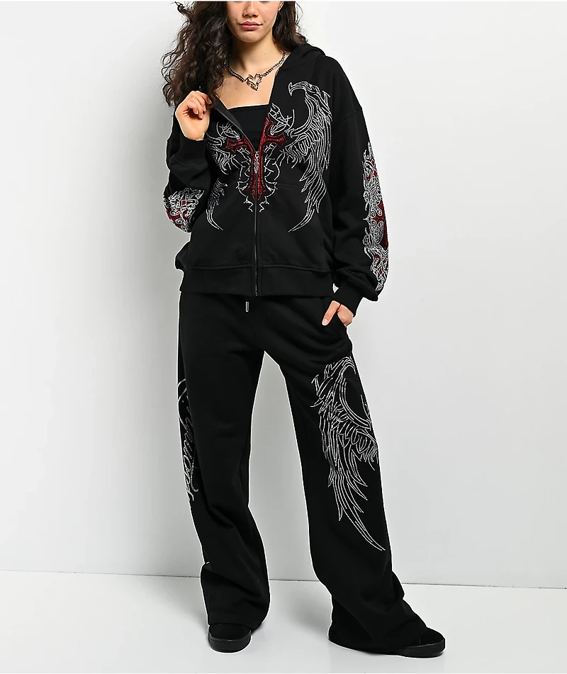 Insomnia Visuals Winged Cross Black Sweatpants