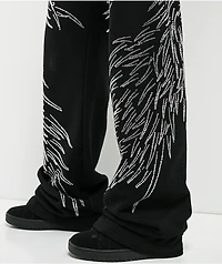 Insomnia Visuals Wings Rhinestone Black Sweatpants