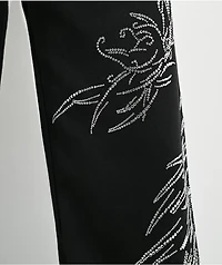 Insomnia Visuals Wings Rhinestone Black Sweatpants