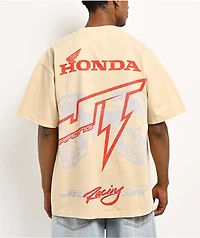 JT Racing x Honda Double Skull Natural T-Shirt