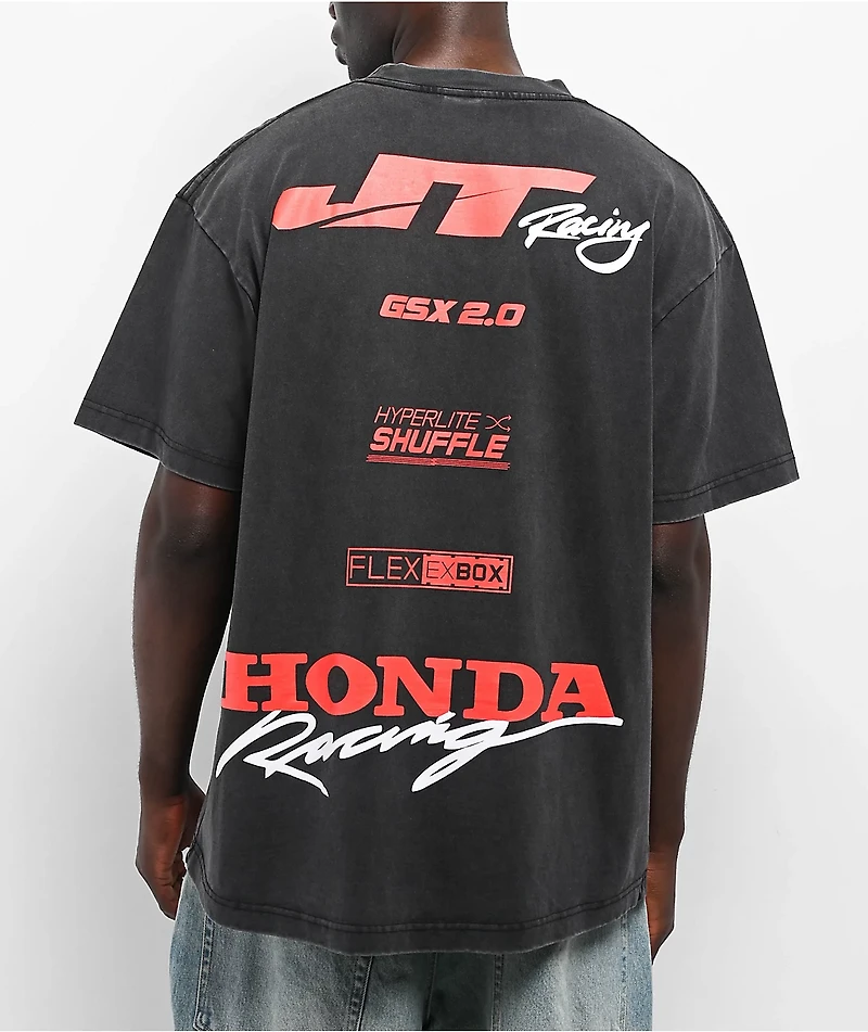 JT Racing x Honda Gamble Black Washed T-Shirt