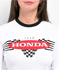 JT Racing x Honda Nitro Speed White Long Sleeve Crop T-Shirt
