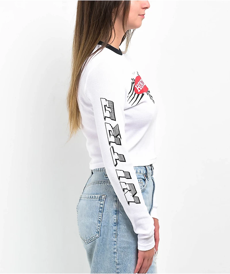 JT Racing x Honda Nitro Speed White Long Sleeve Crop T-Shirt