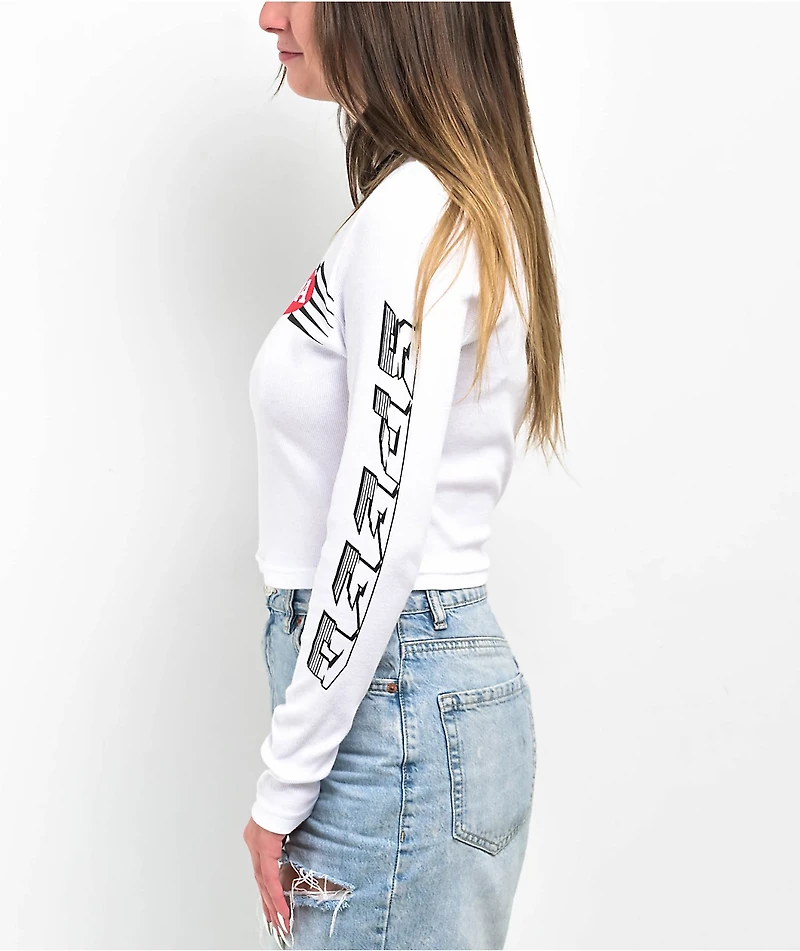 JT Racing x Honda Nitro Speed White Long Sleeve Crop T-Shirt