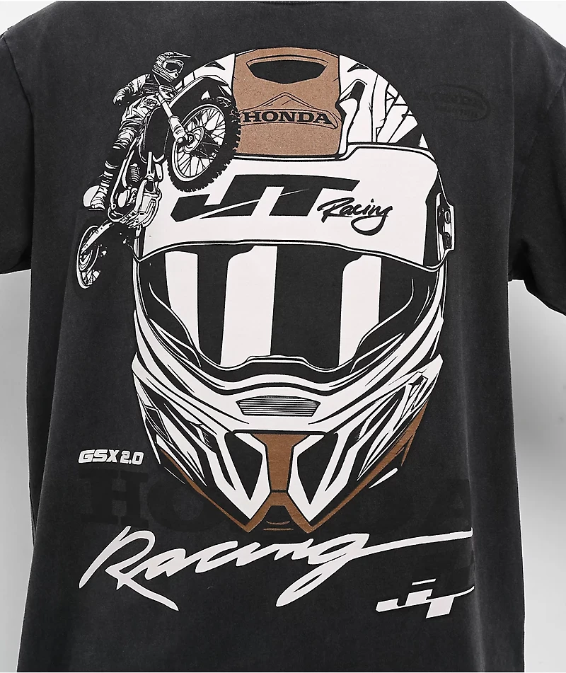 JT Racing x Honda Pump Black Washed T-Shirt