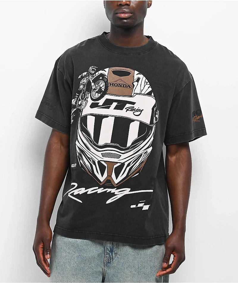 JT Racing x Honda Pump Black Washed T-Shirt