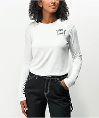 JV by Jac Vanek Always Tired White Stripe Long Sleeve T-Shirt