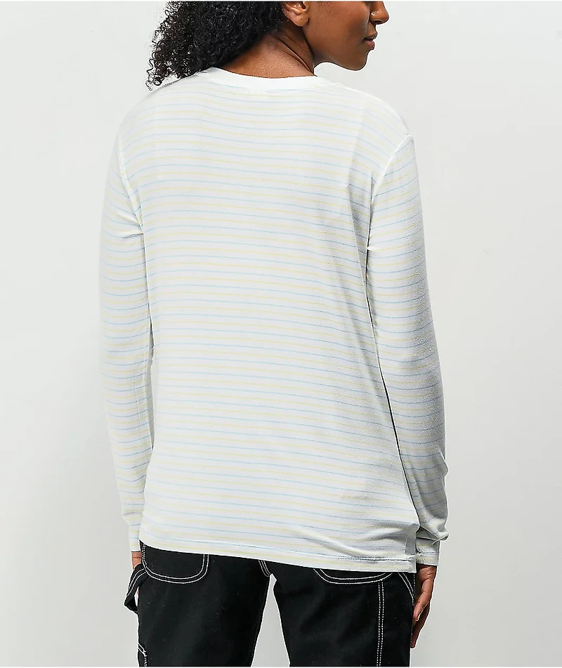 JV by Jac Vanek Always Tired White Stripe Long Sleeve T-Shirt