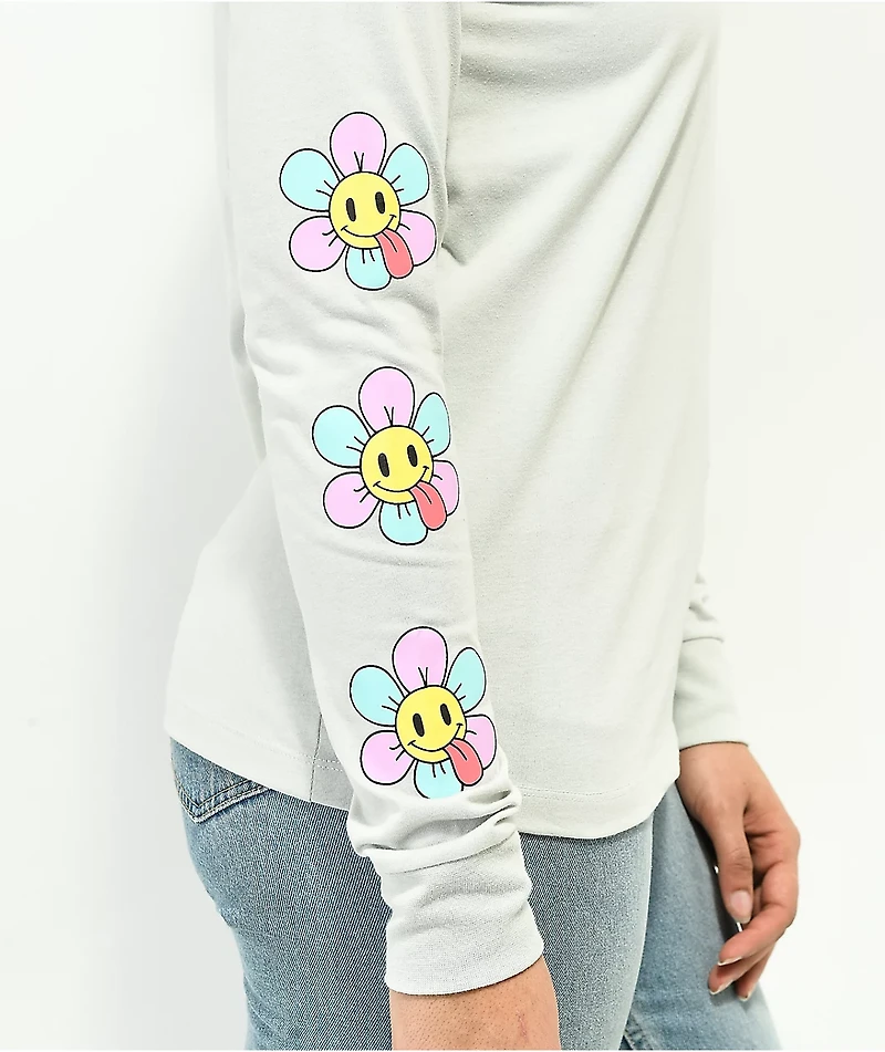 JV by Jac Vanek Flower Blue Long Sleeve T-Shirt