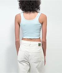JV by Jac Vanek High There Blue Crop Tank Top