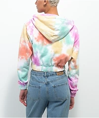 JV by Jac Vanek High There Mushroom Tie Dye Crop Hoodie