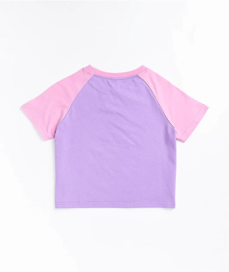 JV by Jac Vanek Okayest Adult Pink & Purple Raglan Crop T-Shirt