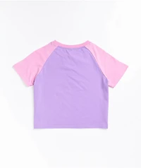JV by Jac Vanek Okayest Adult Pink & Purple Raglan Crop T-Shirt