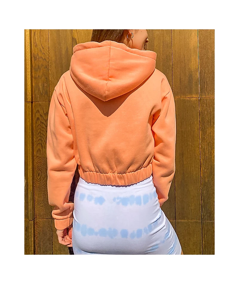 JV by Jac Vanek Stay Away Coral Zip Crop Hoodie