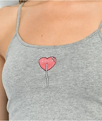 JV by Jac Vanek Suck It Grey Crop Tank Top