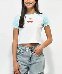 JV by Jac Vanek Sweet Or Sour White Raglan Crop T-Shirt