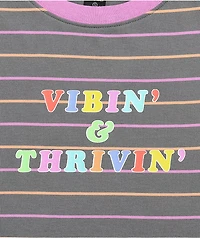 JV by Jac Vanek Vibin' & Thrivin' Multicolor Stripe T-Shirt